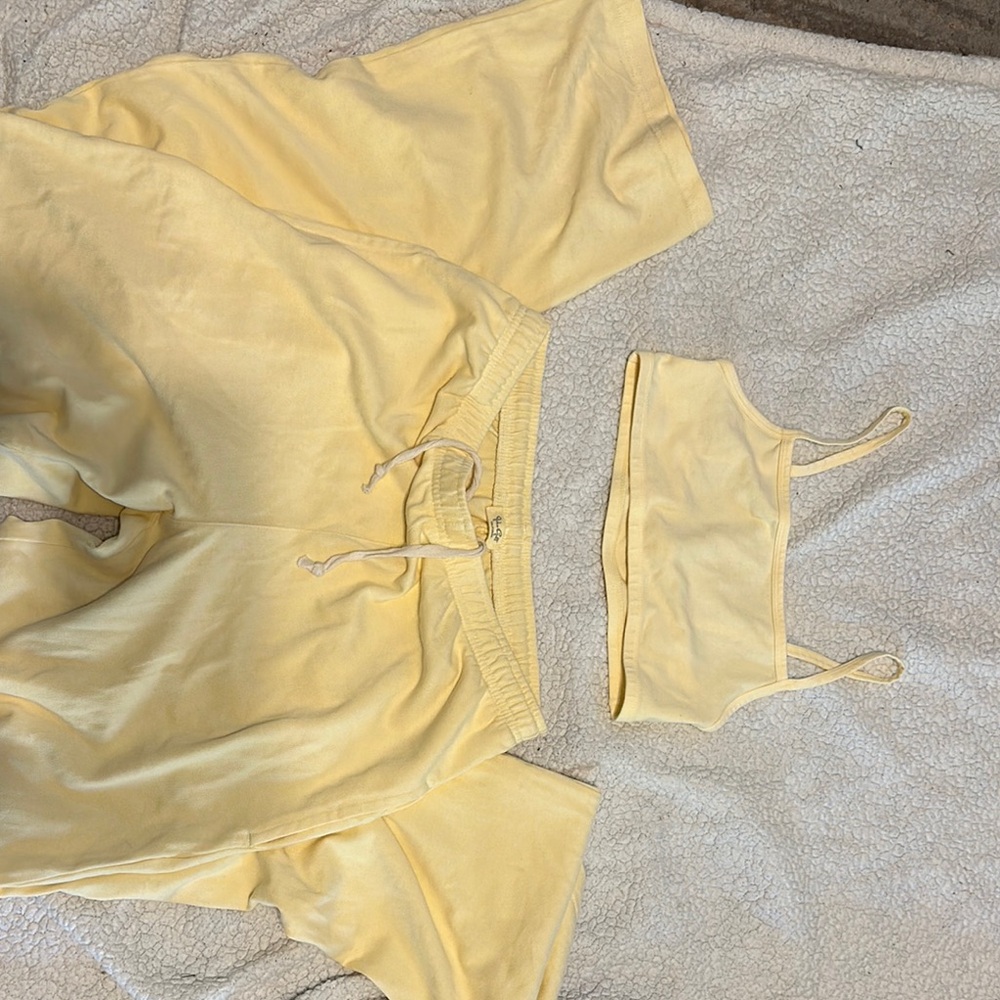 Brandy Melville Yellow Pajama Set
